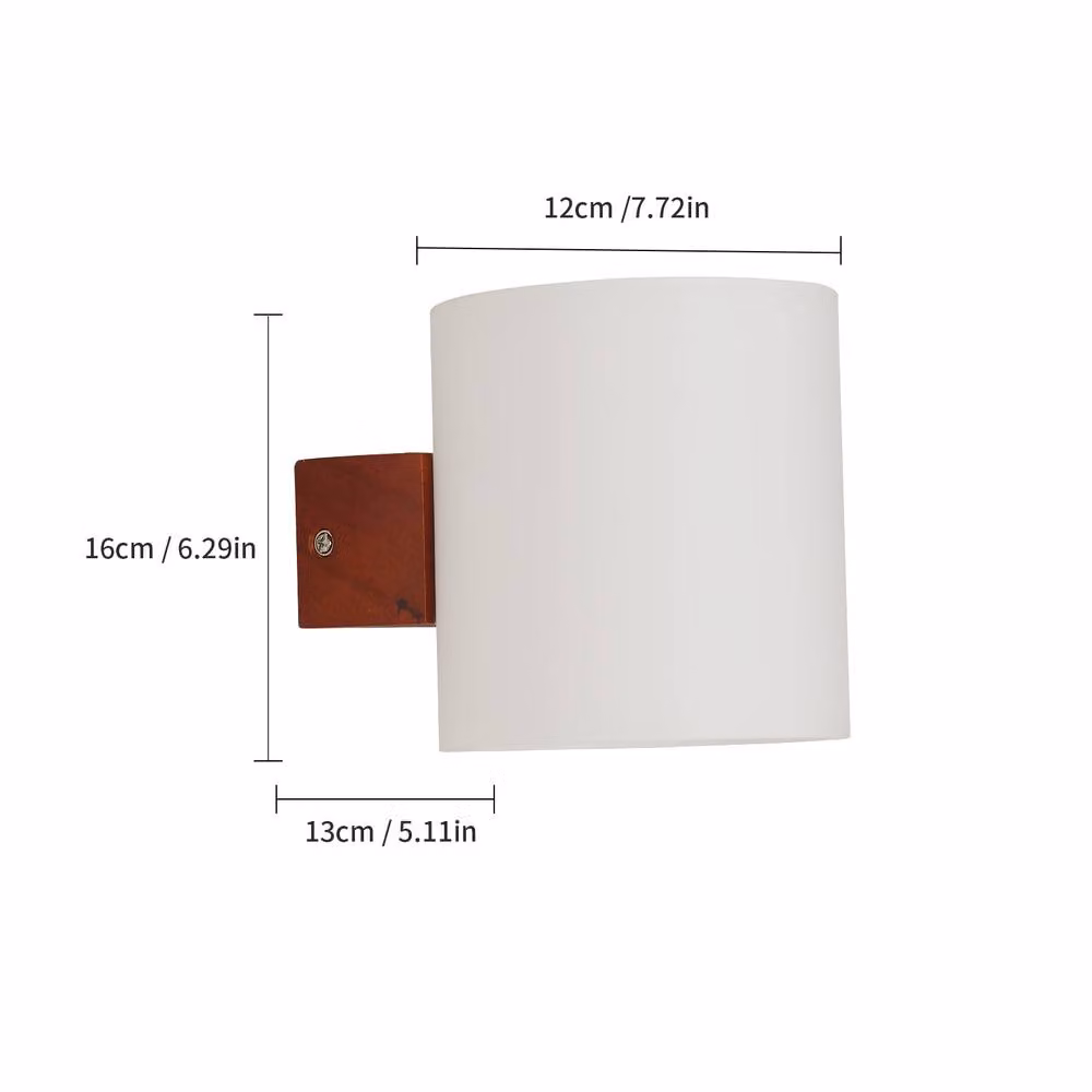 Pheashine Nordic Wooden Wall Sconce with Transparent Glass Shade in Brown, 4W, E27, 3-Colour Light – 2