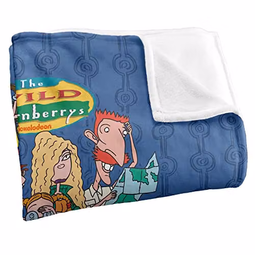 LOGOVISION Nickelodeon Wild Thornberrys The Family Super Soft Fleece Throw Blanket, White, W/D/H: 152 x 127 cm – 2