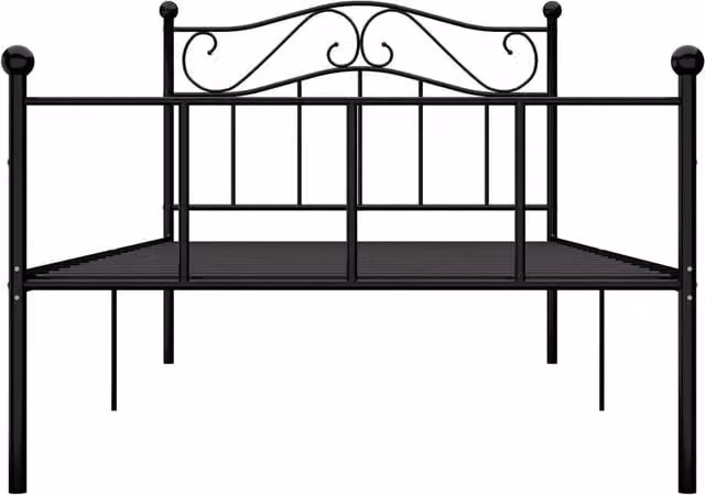 Berkfield Home Elegant Metal Bed Frame in Black, W/D/H: 90 x 200 cm
