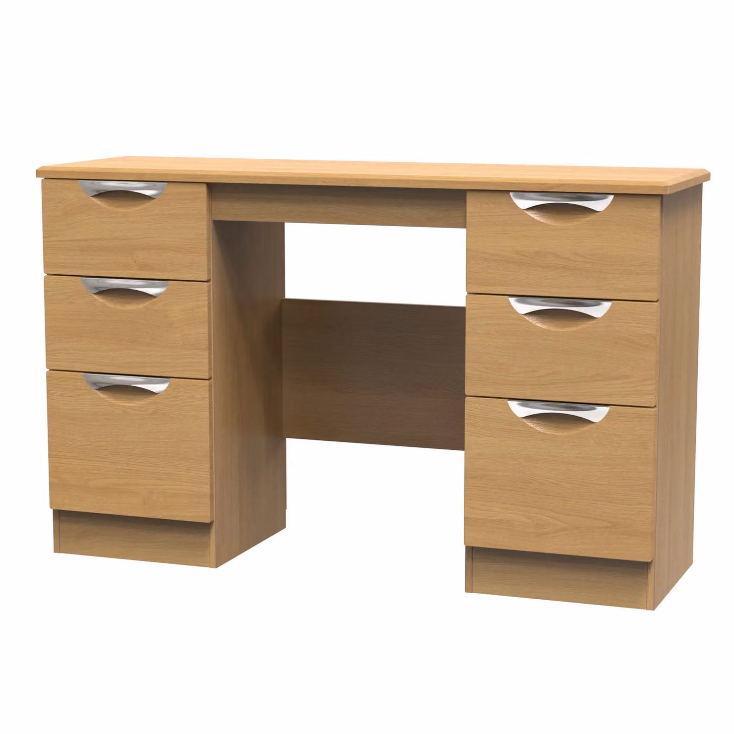 Ready Assembled 2 U Holborn 6 Drawer Kneehole Desk in Brown – 2
