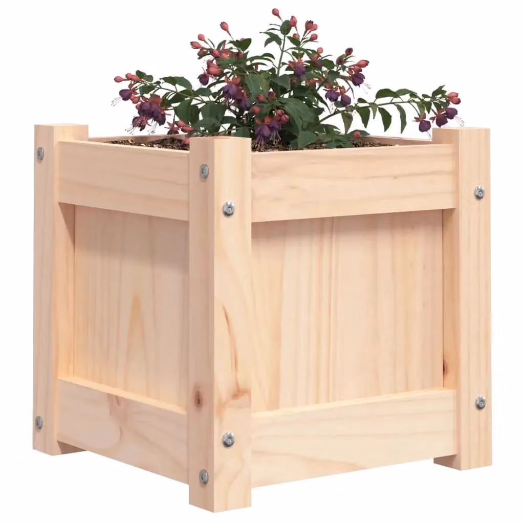 Berkfield Home Garden Solid Wood Pine Planter Set, 2 Pieces, Brown – 2