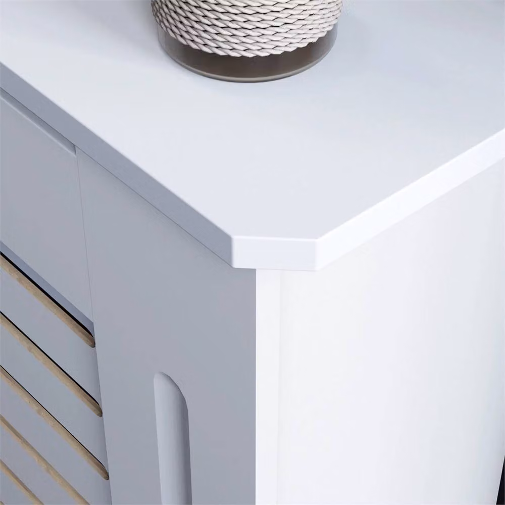 FORGEVIO Classic White Lacquered Wood Cabinet with Adjustable Internal Shelves – 3