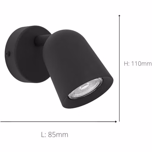 Loops Black LED Ceiling Spotlight with GU10 Fitting and Glass Cylinder Design – 2