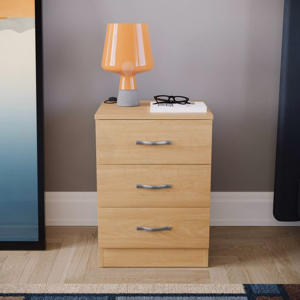HD Designs Riano 3 Drawer Bedside Cabinet Chest of Drawers in Brown – 2