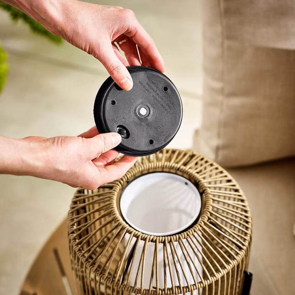 FurnitureboxUK Fiji Solar LED Rattan Outdoor Lantern in Brown – 2