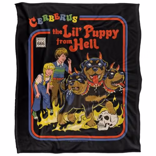 Steven Rhodes Cerberus Puppy Multicolour Super Soft Fleece Throw Blanket W/D/H: 152 x 127 cm – 5