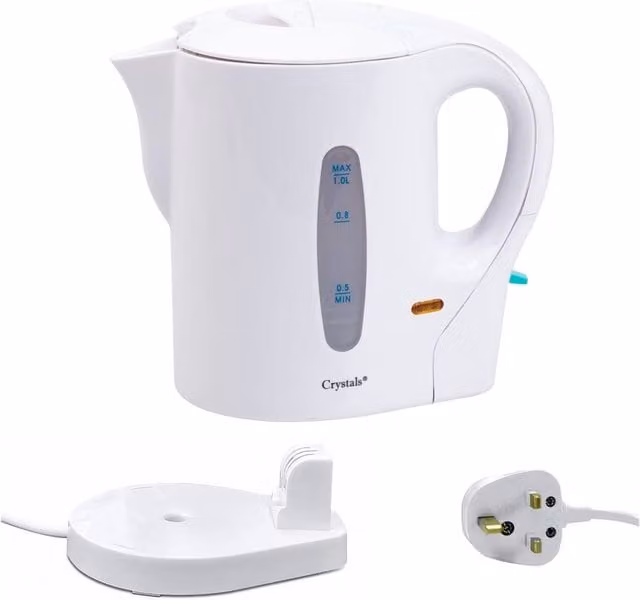 Crystals Portable Electric Travel Kettle, 1 l, White