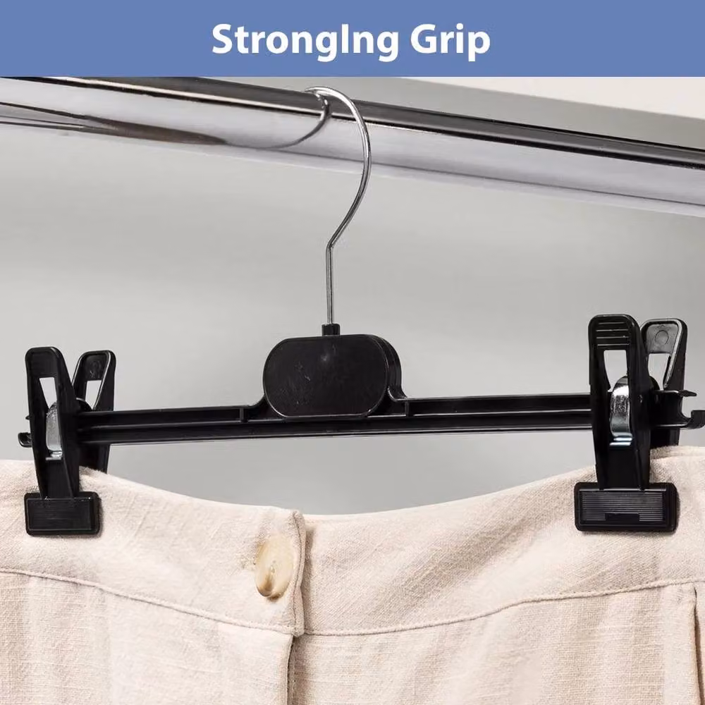 EONLION 20 Pack Adjustable Plastic Clip Hangers for Clothes and Coats in Black – 2
