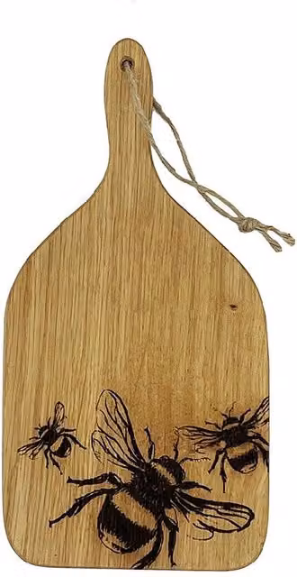 Selbrae House Oak Hanging Paddle Small Bee Design in Brown – 1
