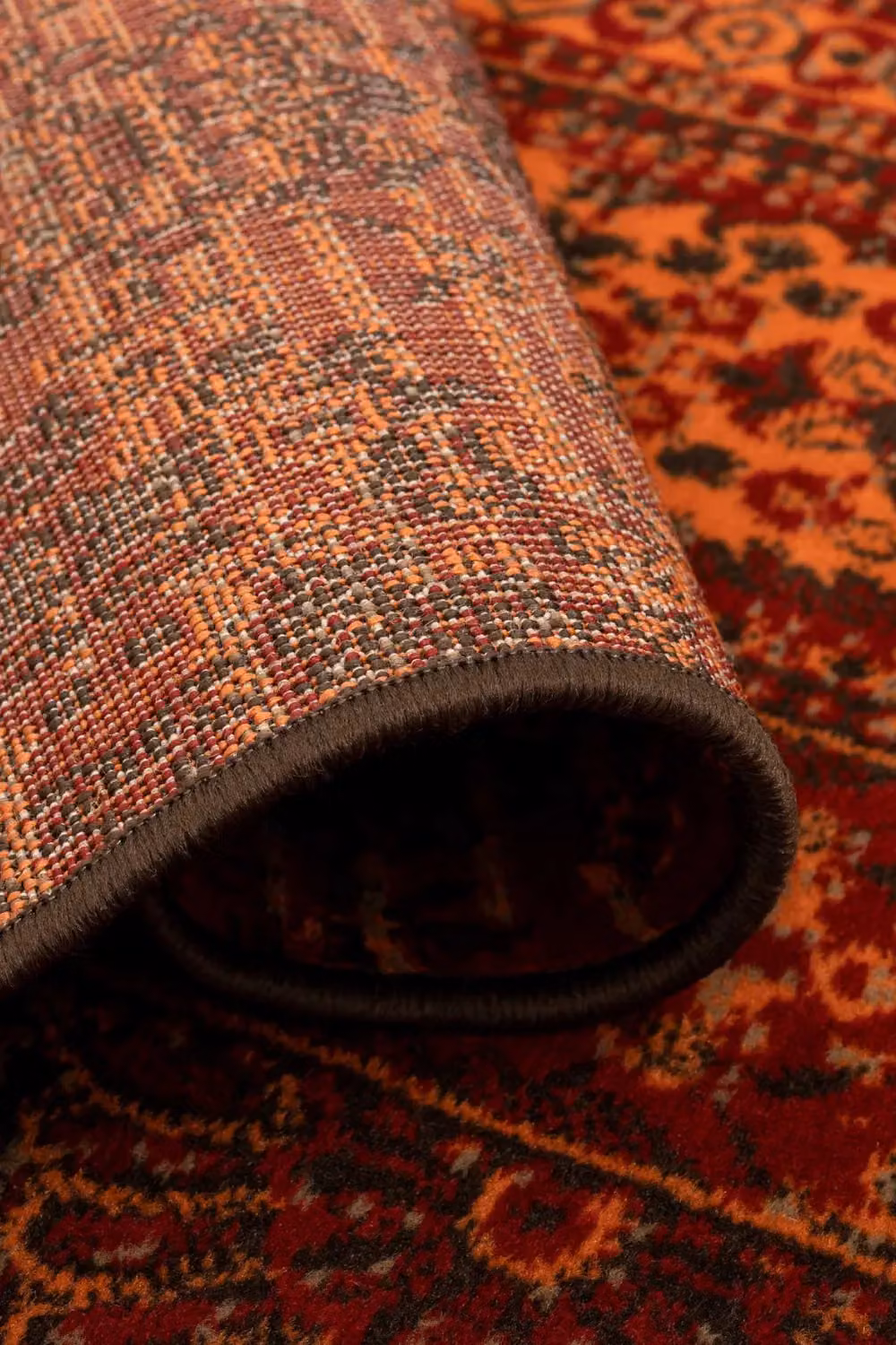 Kukoon Traditional Patchwork Runner Rug in Red, Brown and Multicolour, W: 60 cm, L: 240 cm – 2