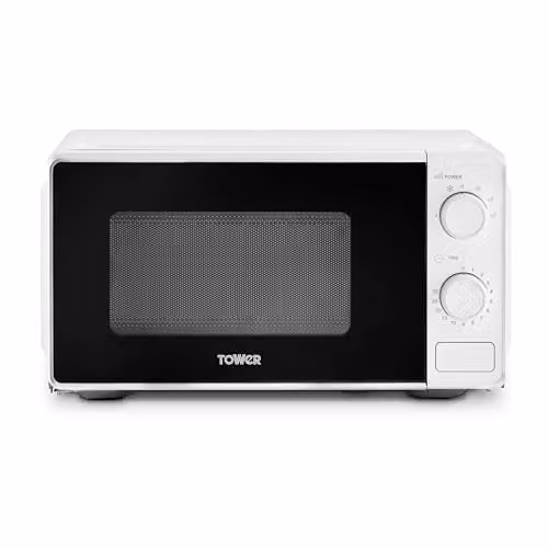 Tower 20 Litre 800W Solo Manual Microwave with Dial Timer and Glass Door, White, T24044WHT – 1
