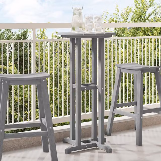Berkfield Home Bar Table in Light Grey, W/D/H: 55 x 55 x 107 cm