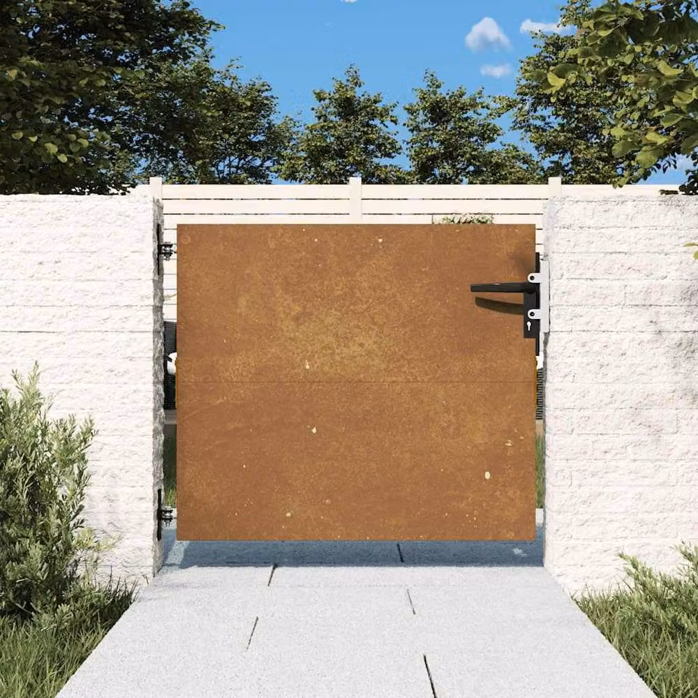 Berkfield Home Brown Corten Steel Garden Gate W: 85 cm, H: 75 cm – 2