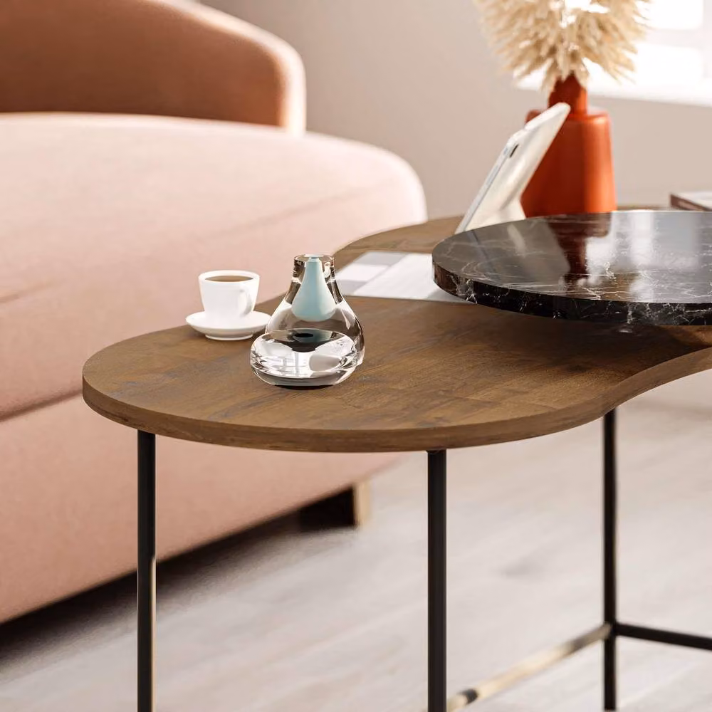 Decortie Cuddle Modern Round Marble Coffee Table in Multicolour – 4