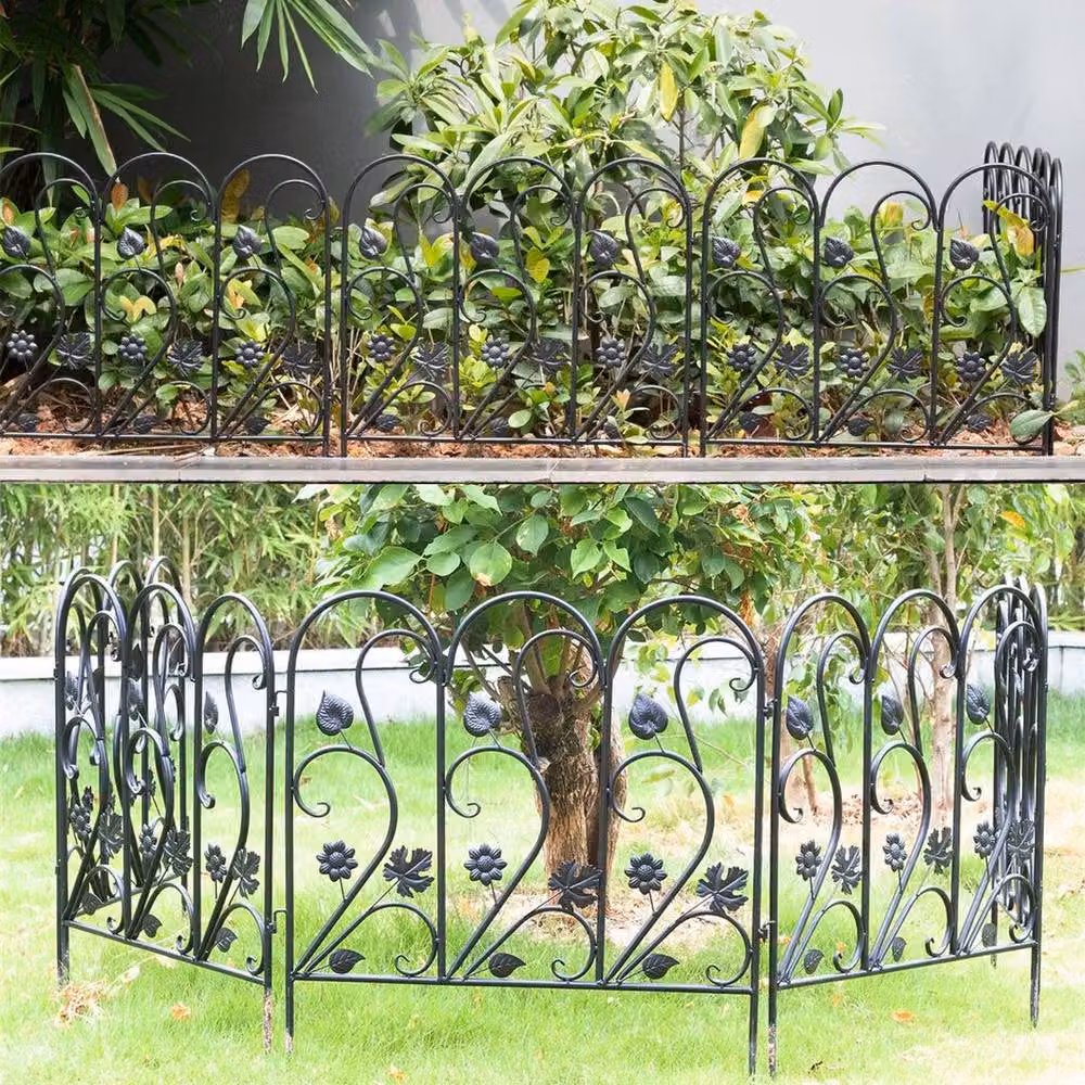 FLAVORA 5-Piece Metal Garden Trellis Plant Support in Black, H 100 cm x W 15 cm – 3