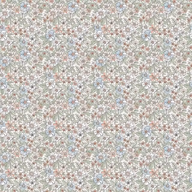 I Love Wallpaper Ditsy Gardenia Floral Wallpaper in Blue and Multicolour