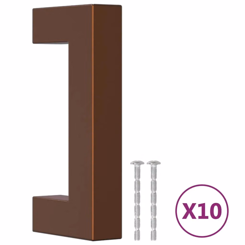 Berkfield Home 10 Pack Bronze Brushed Stainless Steel Bar Cabinet Handles, Brown, 64 mm – 2