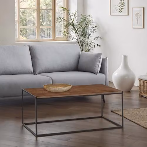 Julian Bowen Tribeca Rectangular Coffee Table in Walnut and Black – 1