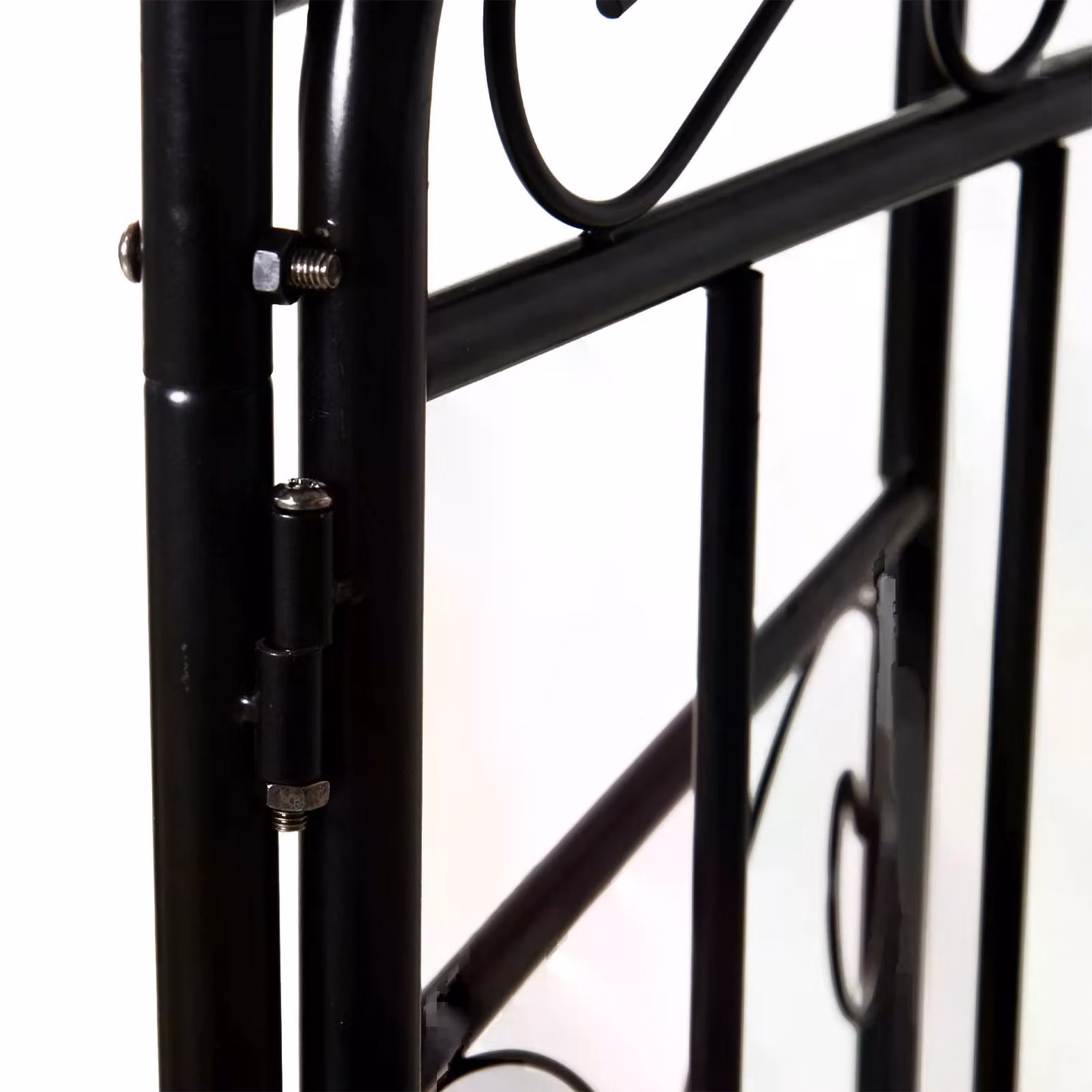 Outsunny Metal Garden Archway Trellis with Gate for Climbing Plants, Black, W/D/H: 108 x 45 x 215 cm – 5