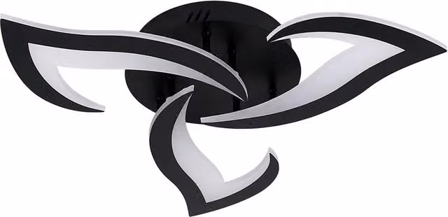 Goeco Modern Petal Design LED Ceiling Light in Black, 36W, 3000K, Diameter: 58 cm