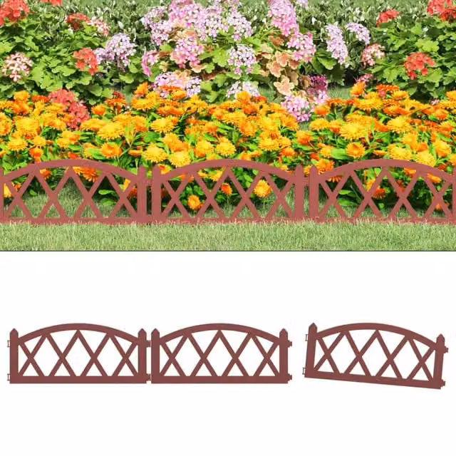 Berkfield Home Red Plastic Lawn Edgings, 17 Pieces, 10 m – 1