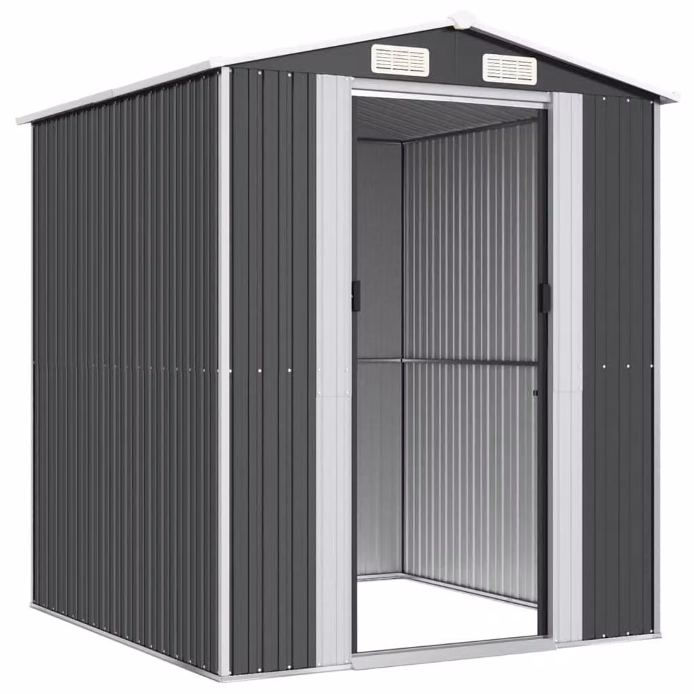 Berkfield Home Anthracite Galvanised Steel Garden Shed in Dark Grey W/D/H: 192 x 191 x 223 cm – 3