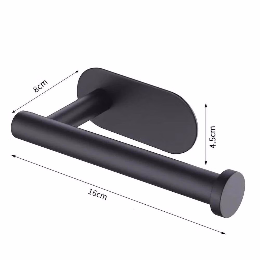 PAWNORA Self Adhesive Stainless Steel Toilet Paper Holder, Black – 2
