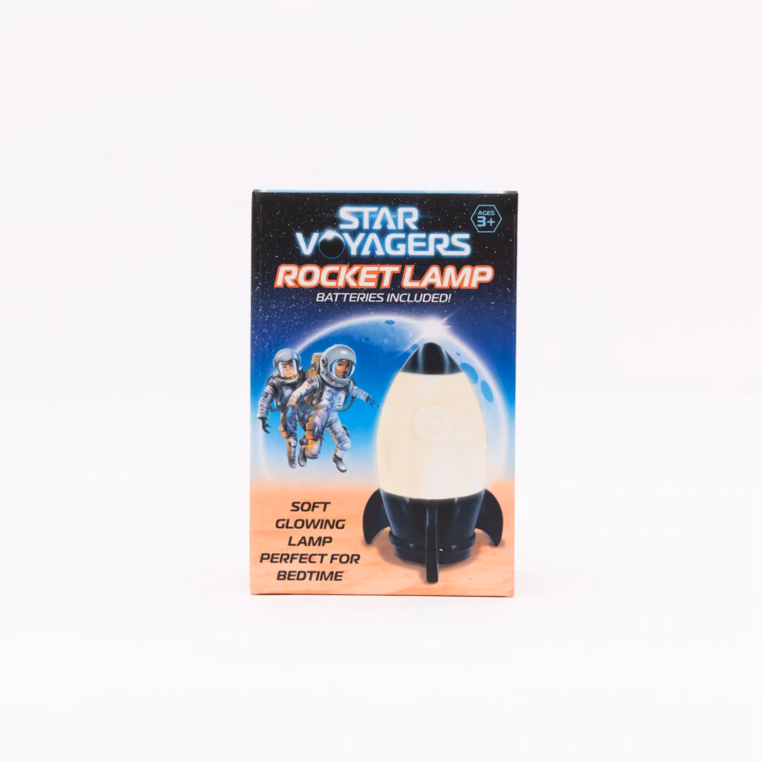 KandyToys Space Voyagers Rocket Nursery Night Light in White, Battery Operated Warm White LED – 2