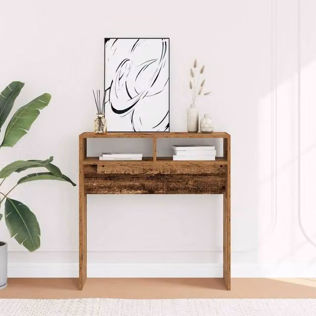 Berkfield Home Rustic Old Wood Console Table in Brown, W/D/H: 78 x 30 x 80 cm – 1