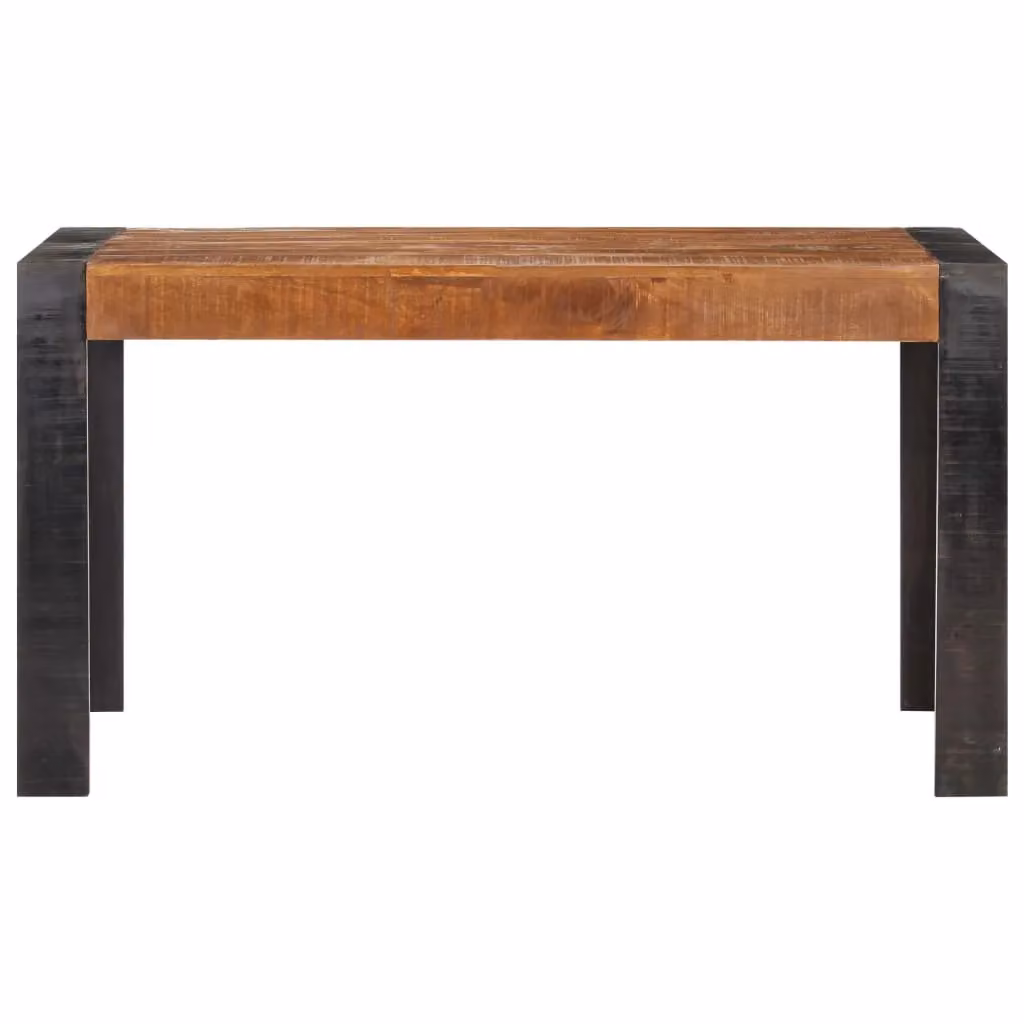 Berkfield Home Rectangular Dining Table in Brown Solid Rough Mango Wood, W/D/H: 140 x 70 x 76 cm – 2