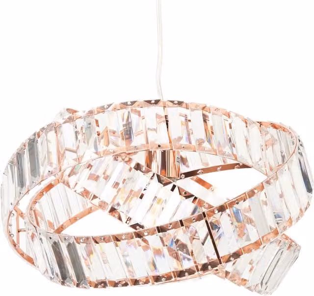 Litecraft Kasia Rings Crystal Ceiling Pendant Light in Gold/Brass