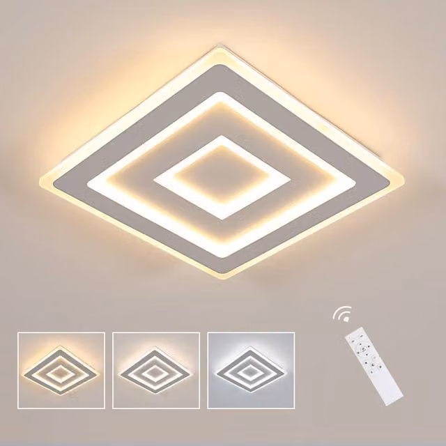 Pheashine White LED Diamond Ceiling Light, 52W, Diameter: 40 cm, Dimmable with Remote Control