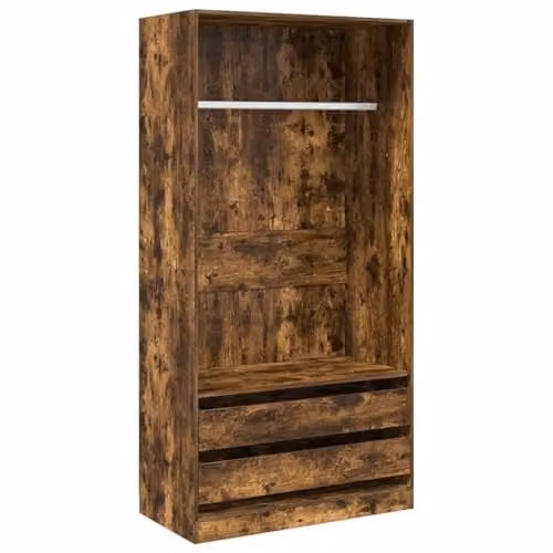 vidaXL Modern Wardrobe with Doors and Drawers in Brown, W/D/H: 100 x 50 x 200 cm