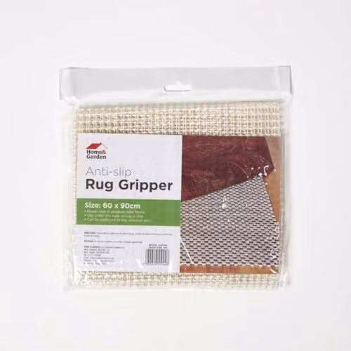 HOMESCAPES Non-Slip PVC Door Mat Gripper for Indoor Use, Beige, W: 90 cm, D: 60 cm – 1