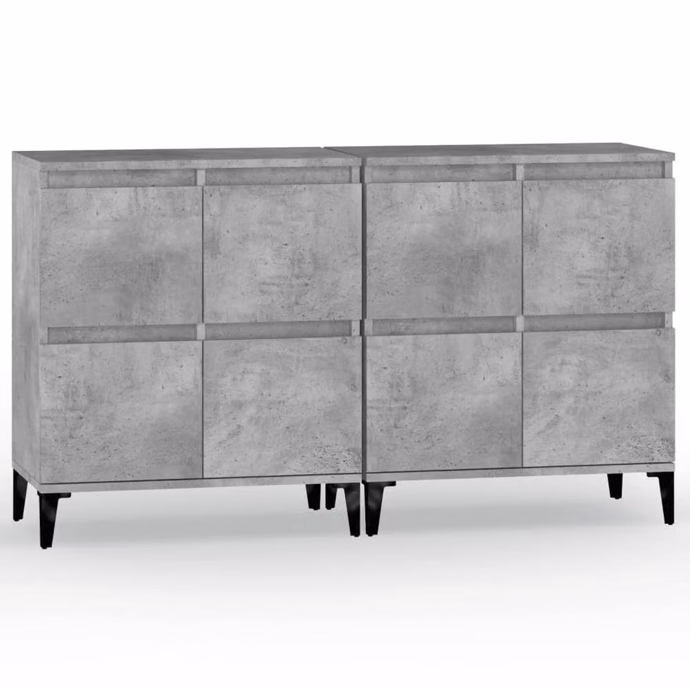 Berkfield Home 2-Piece Sideboard Set in Concrete Grey, W/D/H: 60 x 35 x 70 cm – 2