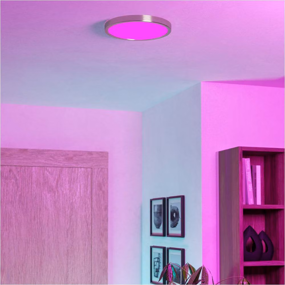 Loops Modern Round LED Ceiling Light in Silver – 2