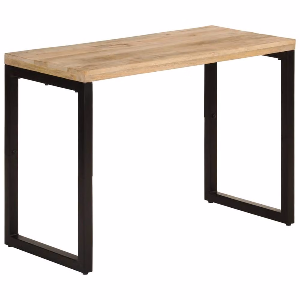 Berkfield Home Dense Dining Table in Light Tan Mango Wood, W/D/H: 110 x 50 x 76 cm – 2