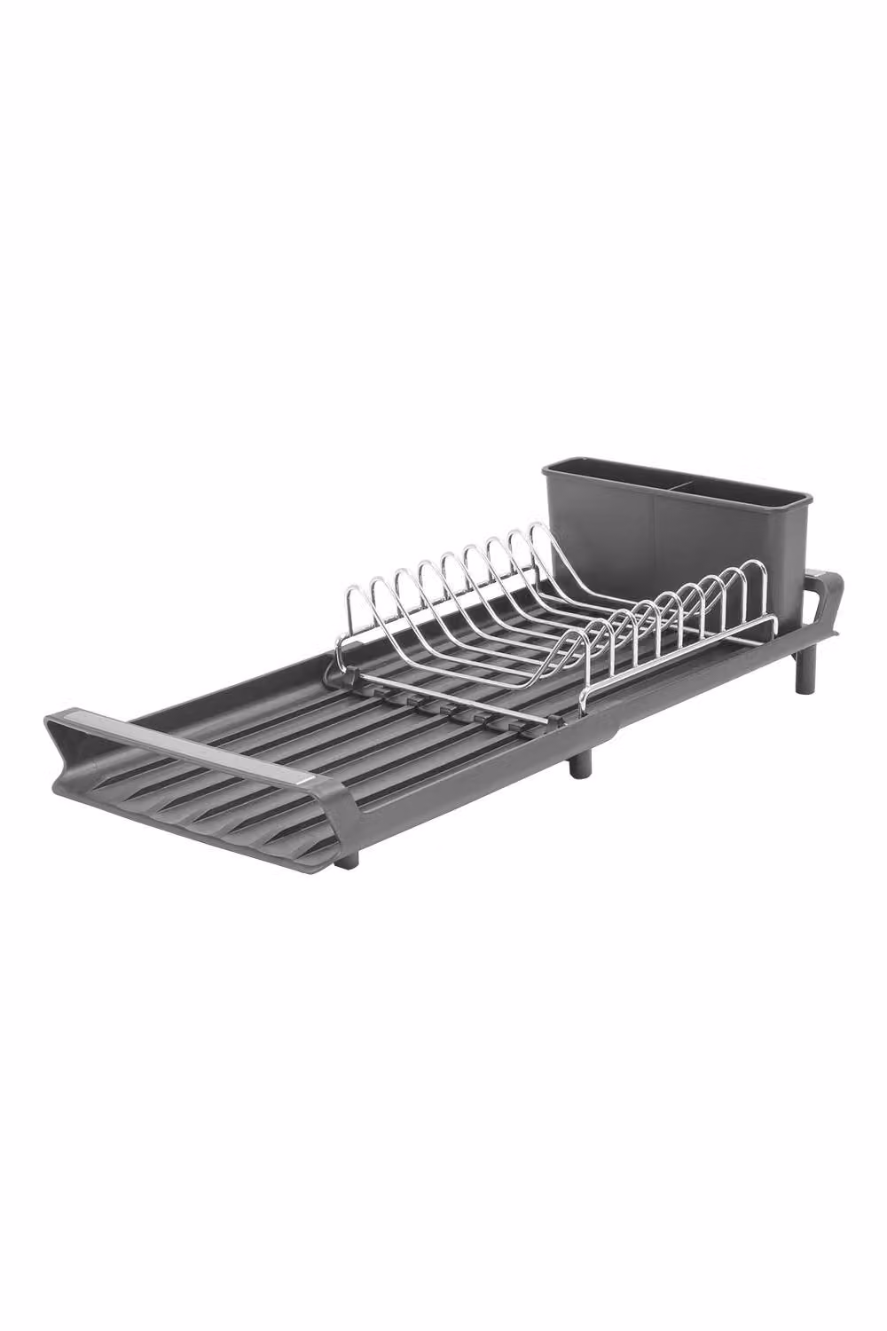 Garden Sanctuary Expandable Multifunctional Kitchen Dish Drying Rack and Tableware Storage Rack with Cutlery Holder in Grey – 2