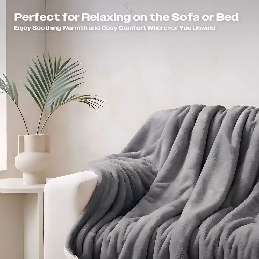Gr8 Home Electric Heated Blanket in Grey, W: 160 cm, D: 130 cm – 4