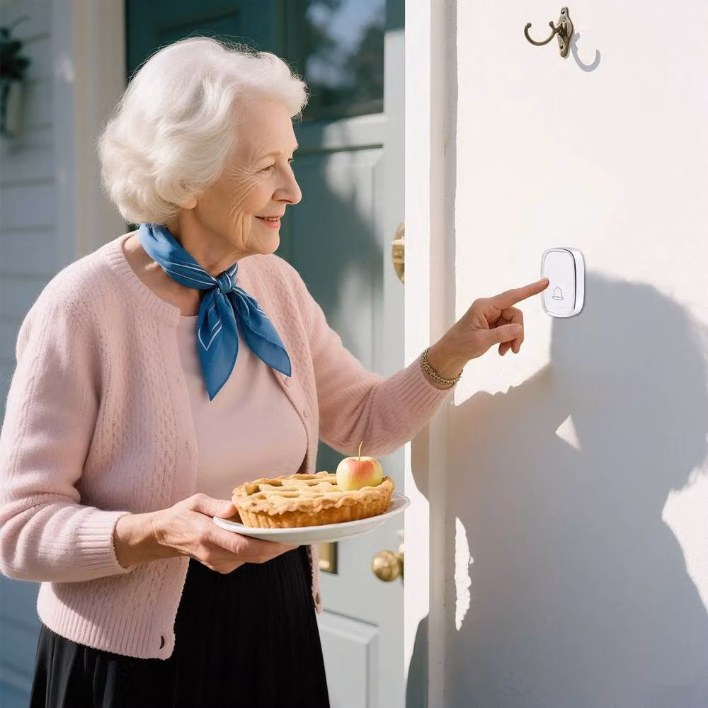 PAWNORA Wireless Waterproof Doorbell in White – 4