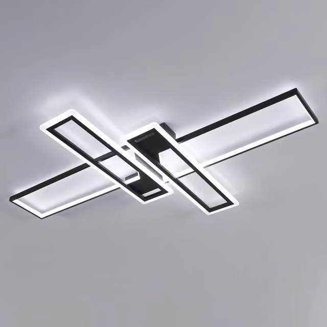 Goeco Modern Rectangular LED Ceiling Light in Black with Remote Control and Dimmable CCT Function