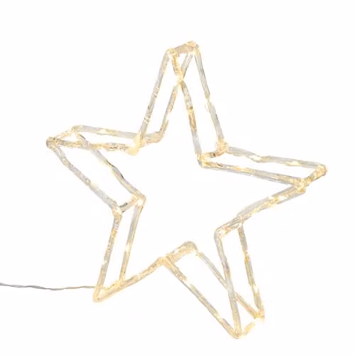 Lights4fun Gold Star Silhouette LED 3D Acrylic Christmas Light Decoration, Warm White, 36 cm – 2