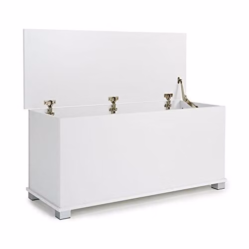 Home Source Ottoman Storage Chest in White – 2