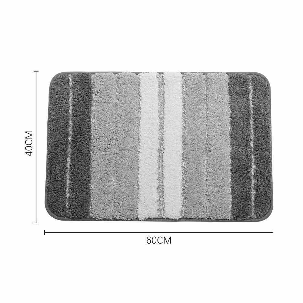 Kelvenix Grey Striped Microfibre Non-Slip Doormat, W: 60 cm, D: 40 cm – 2