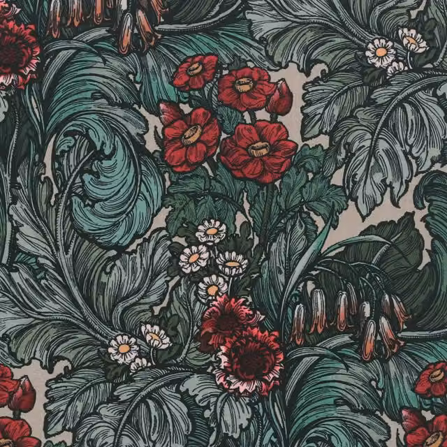 HOUSE Llewelyn-Bowen Hedgerovia Printed Velvet Fabric Cushion in Rosetint Multicolour