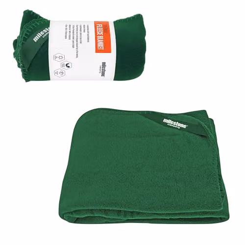 Milestone Thermal Fleece Blanket in Green, W 120 cm x L 150 cm – 1