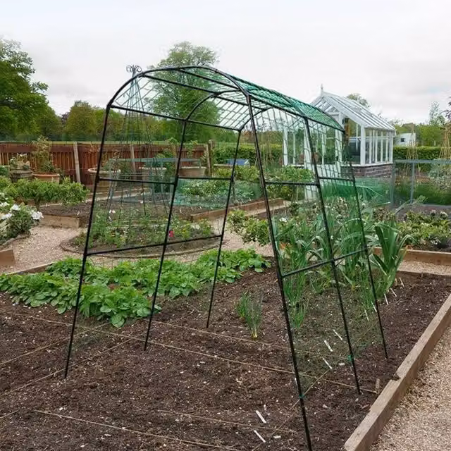 Hinsinc U Frame Black Garden Cucumber Trellis Support, W: 120 cm, H: 222 cm – 1