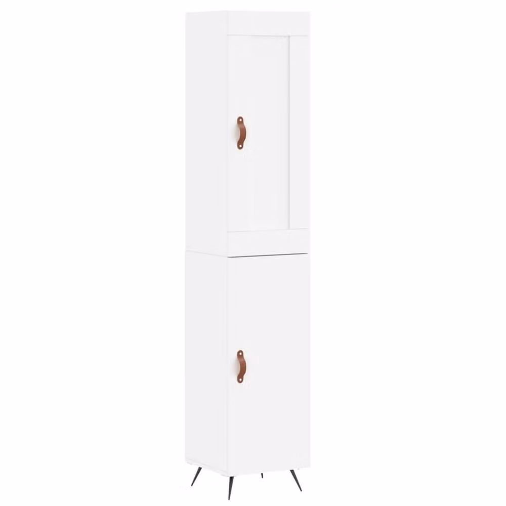 Berkfield Home White Modern Highboard with Hinged Doors and Internal Shelves, W/D/H: 34.5 x 34 x 180 cm – 3