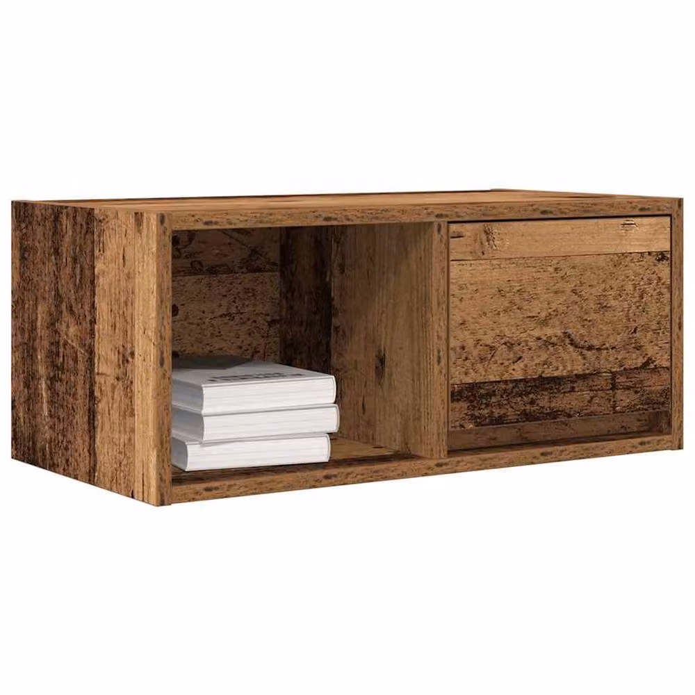 Berkfield Home Set of 2 Rustic Old Wood TV Cabinets in Brown, W/D/H: 60 x 31 x 25.5 cm – 3