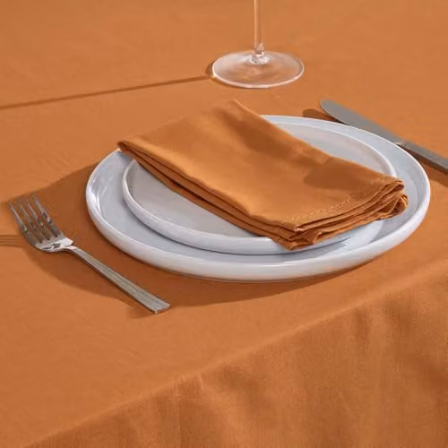 Homescapes Plain Orange Cotton Cloth Napkins, Set of 4, W/D/H: 45 x 45 x 45 cm – 2